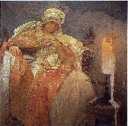 Alfons Mucha Woman With a Burning Candle France oil painting artist